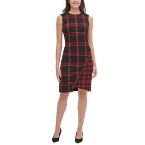 Tommy Hilfiger plaid asymmetrical sweater dress